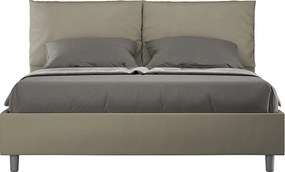 Łóżko bez stelaża tapicerowane 160x200 sztucznej skóry Cappuccino Antea