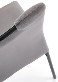 Krzesło tapicerowane K577 VELVET szare/czarne HALMAR