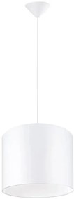 Biała lampa wisząca z okrągłym abażurem - 3D A653 W1-B25