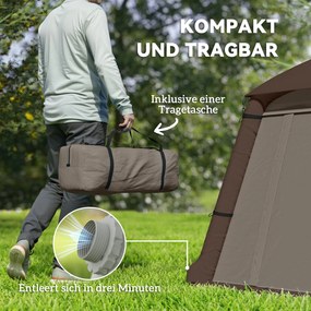 Outsunny Nadmuchiwany Namiot Campingowy 1-2 Osoby na 4 Pory Roku z Hakiem, Pompką, Oknami, Drzwiami