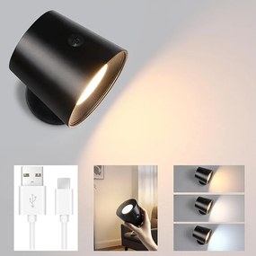 NETTLIFE Kinkiet do wnętrz z metalową klatką, nowoczesna, ściemnialna, regulowana metalowa lampa sufitowa w kolorze czarnym o 360°