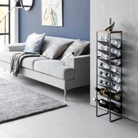 Czarny metalowy regał na wino liczba butelek 16 20x88,5x19 cm Tower – YAMAZAKI