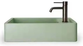 Umywalka z kamienia syntetycznego nablatowa / wisząca prostokątna zielona 43 cm x 25 cm EVELIA Green