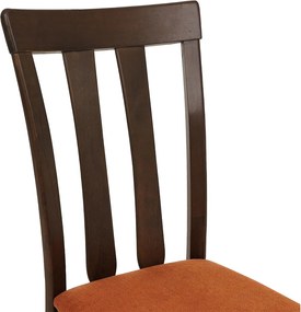 Krzesło do jadalni MCW-G46 (zestaw 6 sztuk),  ciemna rama, pomarańczowe