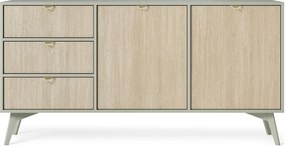 Komoda: jodełka eukaliptusowa/skandynawska, nogi drewniane, 158 x 80 x 38cm