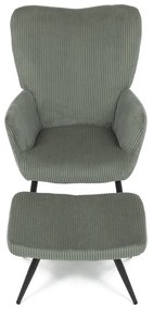 Fotel relaksacyjny z podnóżkiem L7285 GRN6,zielony