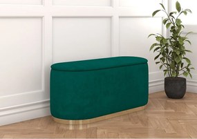 Zielony owalny puf ze schowkiem Dancan SCARLETT/110 cm