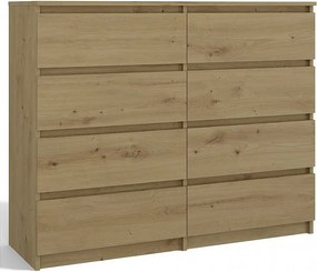Komoda Malwa M8/120 | Dąb Artisan | 120x40x97 cm | 8 Szuflad