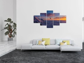 Obraz o zachodzie słońca, Mt. Blanc (125x70 cm)