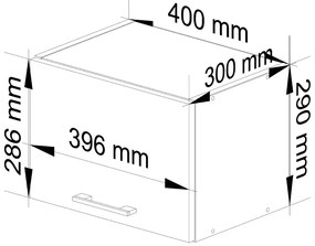 Biała szafka uchylna okapowa 40 cm W6-D60
