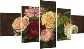 Obraz - Henri Fantin-Latour, Roses de Nice on a Table, reprodukcje (125x70 cm)