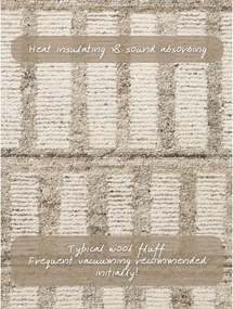 Kremowy wełniany dywan tkany ręcznie 160x230 cm Boho 1.0 Linara – Vikosa