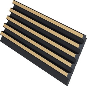 Panel ścienny 3D - Opakowanie 2,83 m² - Czarny i złoty - Zestaw 8 sztuk - CLINTON