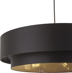 Nowoczesna lampa wisząca czarna 50 cm 3-punktowa - Drum Duo