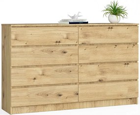 Komoda AKORD K160 Dąb Artisan 160 cm 8 szuflad kolor Dąb Artisan mat 160x40x99 cm