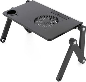 Stolik na laptopa z wentylatorem USB - srebrny czarny