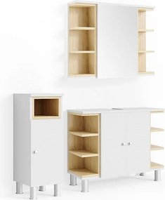 Zestaw mebli łazienkowych biały 79.6x32x64 aquis