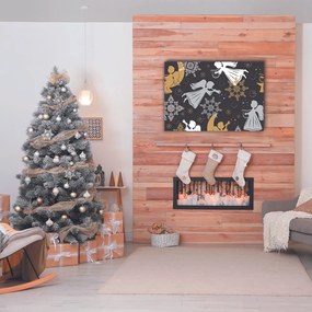 Obraz Canvas Płatki śniegu Aniołki Święta