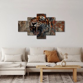 Obraz - Tygrys z cegieł (125x70 cm)