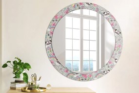 Lustro z nadrukiem okrągłe Panda jednorożec