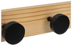 Wieszak ścienny z litego drewna sosnowego w czarno-naturalnym kolorze 40 cm Anillos – Casa Selección