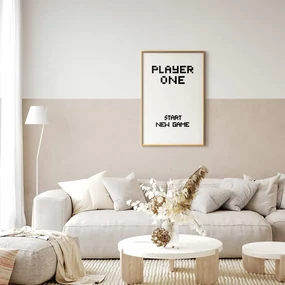 Plakat New game 29,7x42 cm z ramą złotą z marginesem ARTGEIST B