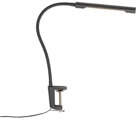 Lampa biurkowa zaciskowa czarna z LED i ściemniaczem dotykowym - Lionard Nowoczesny Oswietlenie wewnetrzne
