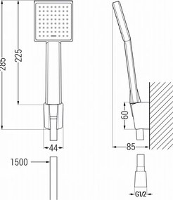 Mexen Cetus R45 bateria wannowa z zestawem prysznicowym, czarna - 74433R45-70