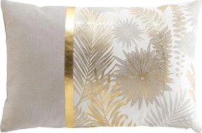 Podłużna poduszka dekoracyjna, złote liście, 40 x 60 cm