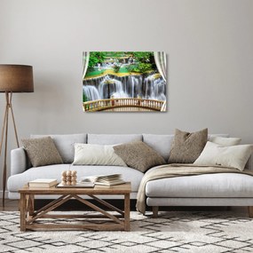 Obraz na szkle - Widok magicznych wodospadów (70x50 cm)