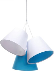Biało-niebieska dziecięca lampa wisząca stożek B4-T24