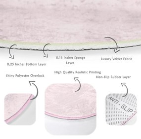 Jasnoróżowy okrągły dywan odpowiedni do prania i robotów sprzątających ø 120 cm Comfort – Mila Home