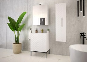 Szafka pod umywalkę wpuszczaną Aspen 09, biały mat/czarny, 60 cm