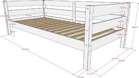 Białe łóżko dziecięce z litego drewna sosnowego ze stelażem 90x200 cm Margrit – Vipack