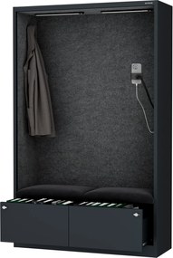 Szafa akustyczna do biura i szkoły Sally MentalBox, 115 x 40 x 185 cm, antracyt/ciemnoszary