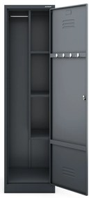 Metalowa szafa gospodarcza AGNES, 500 x 1850 x 500 mm, antracyt