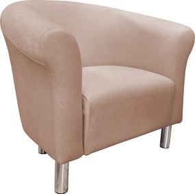 Fotel Milo tkanina Mikrofaza stylowy fotel do salonu i sypialni : Kolor nogi - Chrom, Kolor tkaniny - 2 MIKROFAZA, Wysokość nogi - 15 cm