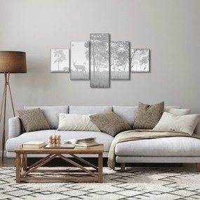 Obraz - Łąka z jeleniami (125x70 cm)