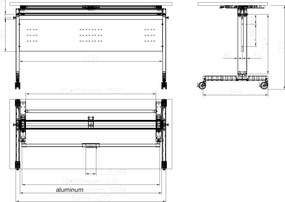 Mobilny stół PRIMO MOBI, 140x60 cm, biała podstawa, dąb naturalny