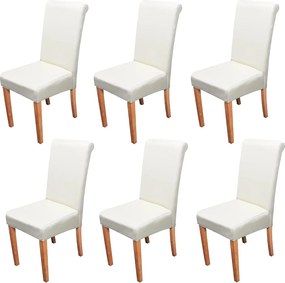 Krzesło do jadalni Lecce II (zestaw 6 sztuk),  kremowy, jasne nogi