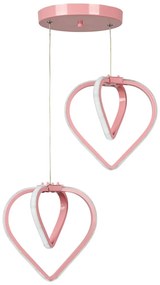 Różowa metalowa lampa wisząca LED ø 20 cm Sevinc – Squid Lighting