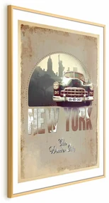 Plakat New York 21x30 cm z ramą złotą z marginesem ARTGEIST B