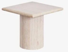 Zestaw 2 Kwadratowych Stolików Nocnych Z Trawertynu Lausane 40 X 40 Cm - Sklum