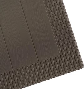 Stół ogrodowy z technorattanu Fargo, brązowy