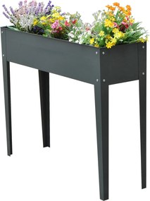 Outsunny metalowa donica wysoka na zioła kwiaty rośliny z odpływem i nogami trwała i elegancka | Aosom PL