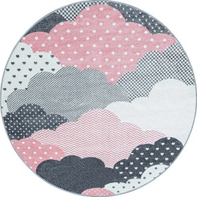Różowo-szary dywan dziecięcy ø 120 cm Bambi – Ayyildiz Carpets