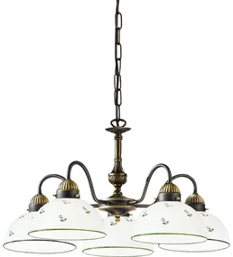 Kolarz 731.85.20 - Żyrandol na łańcuchu NONNA 5xE27/75W/230V zielony