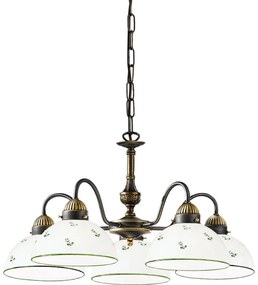 Kolarz 731.85.20 - Żyrandol na łańcuchu NONNA 5xE27/75W/230V zielony