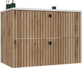 Wisząca szafka z umywalką 80 cm dąb evoke D0-Z27