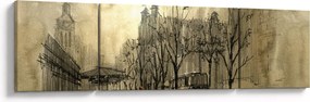 Obraz - Szkic miasta (170x50 cm)